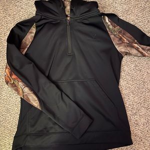 Black and Camo Huntsworth Hoodie. Used- like new